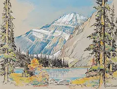 Edward Goodall, Untitled - A View of the Mountains in Springtime, pastel on paper