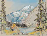 Edward Goodall, Untitled - A View of the Mountains in Springtime, pastel on paper