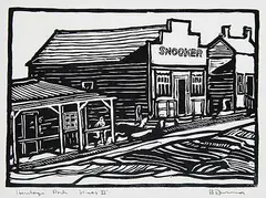 William Duma, Heritage Park Series II [Snooker], relief print on paper