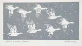 Snow and Snow Geese by Illingworth Kerr, lino block on paper, sold May 2014