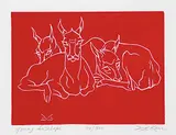 Illingworth Kerr, Young Antelope #34/300, wood block on paper