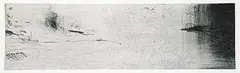Stuart Oxley, Untitled - Horizontal Black and White Abstract, monoprint on paper