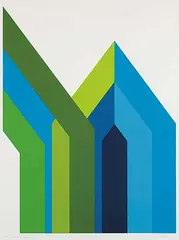 Cathedral 1 #14/24 by Kenneth Samuelson, 1974, colour silkscreen and embossing on paper, sold May 2014