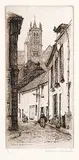 Caroline Armington, Rue de la Tannerie a Moret #3/75, 1917, etching on paper