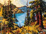 Thompson River by Rod Charlesworth, oil on canvas, sold May 2014