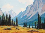 Vermillion [sic] River Valley by Roland Gissing, 1965, oil on canvas board, sold May 2014