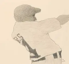 John Howard Gould, In the Bleachers, 2000, conte on paper