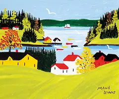 Maud Lewis, Untitled - Summer Retreat at Sandy Cove, 1964, oil on paper board