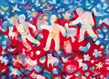 Janet Mitchell, The Game, 1975, watercolour on paper