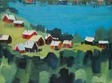 Janet Mitchell, Untitled - Houses at the Lake