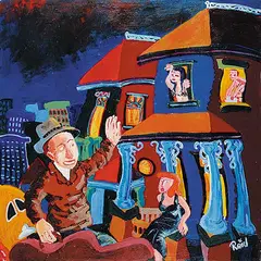 Gordon Alexander Reid, Jack's Union Contract Didn't Allow Him to Play after Midnight, 1997, acrylic on canvas