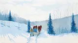 Peter Shostak, Going For Another Load of Wood [Part of wood series painting]