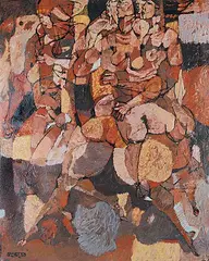 Ronald John Spickett, Whistlers, 1958, oil on hard board
