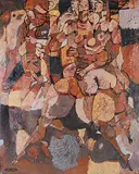 Ronald John Spickett, Whistlers, 1958, oil on hard board