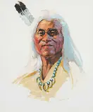 Harold Hopkinson, Untitled - Chief Dan George, oil on paper