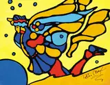 Peter Max, Untitled - Zen Max Series - Daytripper, acrylic on canvas board