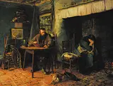 Walter Dendy Sadler, The Poacher's Home, 1888, oil on canvas