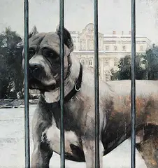 Giardia 3, Winter by Chris S. Flodberg, 2009, oil on wood board, sold May 2014