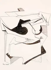 Raymond John Mead, Untitled - Abstract Forms, ink on paper