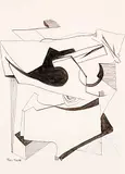 Raymond John Mead, Untitled - Abstract Forms, ink on paper