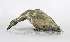 Ruby Cameron, Canada Goose, green stone carving