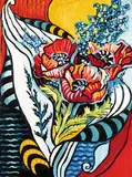 Susana Espinoza, Cala Lily and Popies [sic] Composition, 1998, oil on canvas