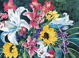 Catherine Gerus, Untitled - Flowers in Springtime, watercolour on paper