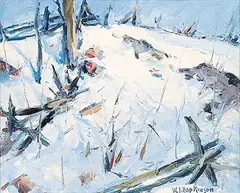 William John Hopkinson, Fences, Haliburton, oil on wood board