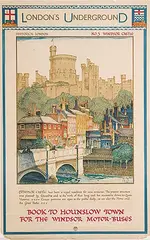 Dorothy Hutton, London's Underground, Historical London, No.3 Windsor Castle, 1922, colour lithograph on paper