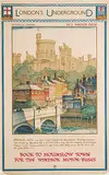 Dorothy Hutton, London's Underground, Historical London, No.3 Windsor Castle, 1922, colour lithograph on paper