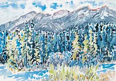 Dora Helen Mackie, Untitled - Bragg Creek, watercolour on paper
