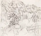 Irene Hoffar Reid, Mount Gardiner [sic], Bowen Is., 1934, graphite on paper
