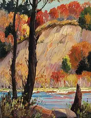 Stuart Clifford Shaw, Untitled - Colourful Stream, oil on wood board
