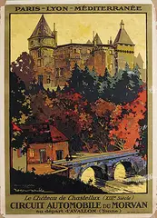 Roger Soubie, Le Chateau de Chastellux, 1923, colour lithograph on paper