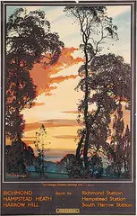 Walter Spradbery, An Orange Sunset, Waning Low, 1924, colour lithograph on paper