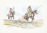 Gerald T. Tailfeathers, Untitled - Indian Family on the Move