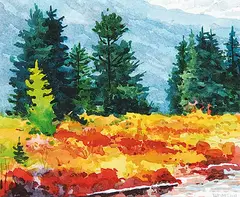 Beautiful Fall Day by Keith Thomson, watercolour on paper, sold May 2014