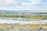 Joan Van Belkum, Sandbars in the River, 1986, oil on canvas