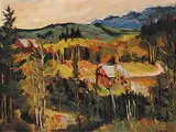 Frank Vervoort, View at Hallawood, 1968, oil on hard board
