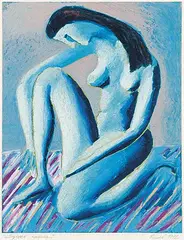 Paul Vesheve, Seated Woman, 1992, mixed media on paper