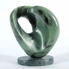 Leo W. Arcand, Abstract Eagle, 2004, green stone carving