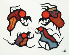 Samuel Ash, Hear to Master, 1982, acrylic and ink on paper