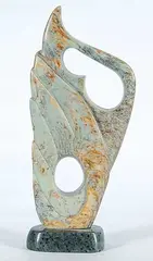 Leo W. Arcand, Abstract Flame, light green stone carving