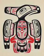 Thunderbird by Robert Davidson, 1970, colour silkscreen on paper, sold Mar 2014