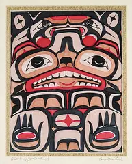 Sacred Bear Panel by Croe Hudson, 2007, colour ink on paper, sold Mar 2014