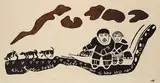 Davidialuk Alasua Amittu, Untitled - Hunter and Daughter with Dog Sled #31/35