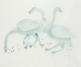 Peter Aliknak, Swans #16/50, 1970, colour stencil on paper