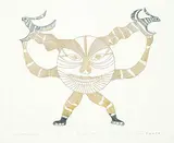 Johnniebo - After Ashevak, Tatooed [sic] Spirit #4/50, 1975, colour etching on paper