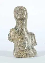 Isacci Etidlui, Faces [Four], 1990, green stone carving