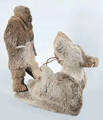 Pauloosie Kakee, Untitled - Hunting Scene, bone carving